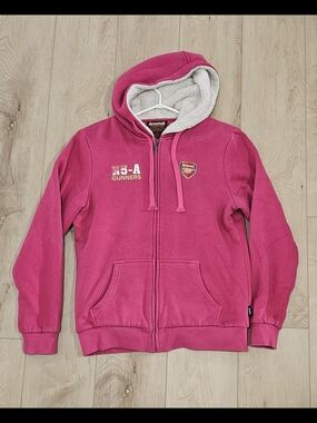 Official Arsenal FC Pink Sherpa-Lined Zip Hoodie - Asian 2XL (Fits like US M)